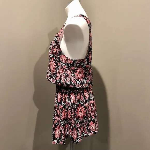 Kate Spade NY Cover Up Small Black Pink White Floral Pullover Sleeveless - Picture 3 of 9